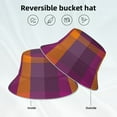 thumbnail image 5 of Daiia Purple Yellow Buffalo Plaid Pattern Bucket Hat - Trendy Cotton Sun Hat for Beach, Golf, Fishing - Fun Outdoor Vacation Boonie for Men and Women, 5 of 9