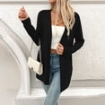 thumbnail image 6 of VBVC Women's Lightweight Open Front Cardigan, Casual Fall Winter Cover Up For Women, Ladies' Drapey Soft Long Sleeve Top With Pockets, Black , S-2XL, 6 of 7