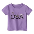 thumbnail image 1 of JAKANYQ T-Shirts Mode Décontractée pour Garçons et Filles, Imprimé Cœur, Col Rond, Manches Courtes, Violet 3-4 Ans, 1 of 4