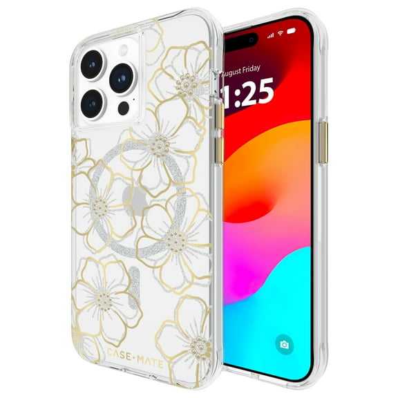 Case-Mate Apple iPhone 15 Pro Max Case [MagSafe Compatible] - 12ft Drop Protection - Floral Gems
