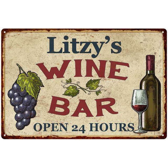 Litzy's Rustic Wine Bar Wall Decor Kitchen Gift 8x12 Metal 208120056196