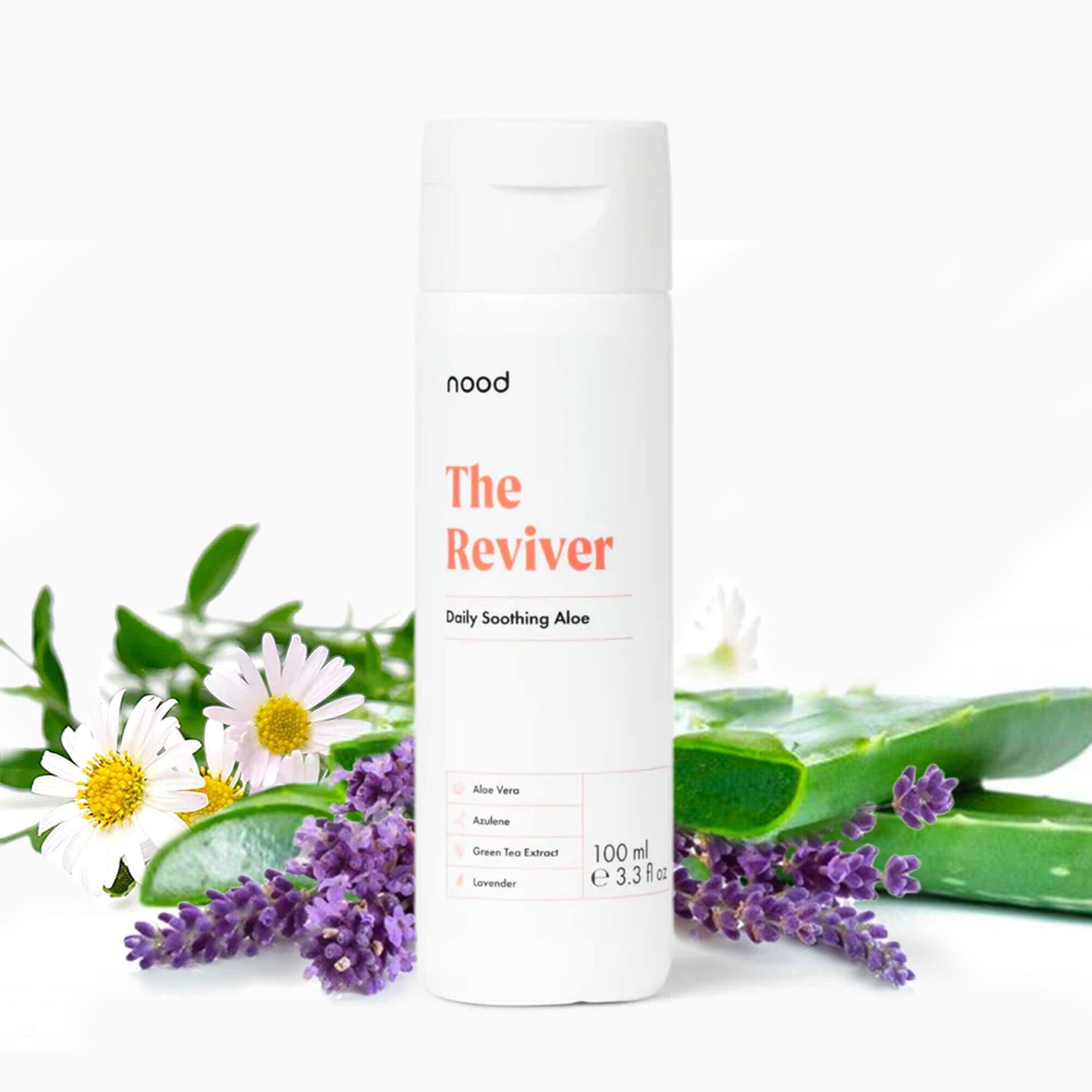 The Reviver by Nood, Aloe Vera and Azulene Gel, Soothes Skin After IPL Laser  Hair Removal Treatment, Lavender and Green Tea Extracts, Reduces Irritation  due to Sunburn, Chemical Peels, and I -