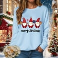 thumbnail image 4 of TTUHYWXI Christmas Sweatshirt for Women Gnomes Print Funny Plus Size Sweatshirts Crewneck Long Sleeve Xmas Holiday Tops (Sky Blue, L), 4 of 9