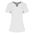 thumbnail image 6 of Fnooota Women's Plus Size T-shirts, Basic V Neck Casual Short Sleeve Summer Tops with Built in Bra White Size 3XL, 6 of 6
