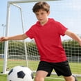 thumbnail image 6 of Eltusu Boys Summer T-Shirts, Casual Hooded Solid Color Sports Short Sleeve Tops Red Size 9-10 T, 6 of 8