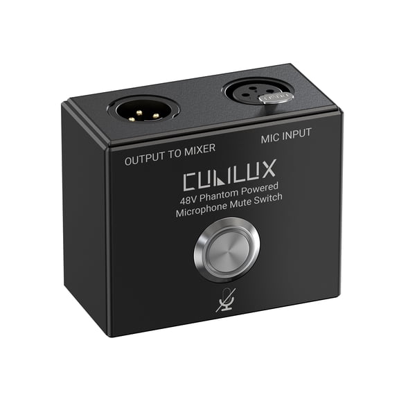 Cubilux MMX-1 XLR Mute Switch for Microphone, Full Aluminum Alloy Case MIC On/Off Switcher with 1/4” Arri Locating Mounting Hole