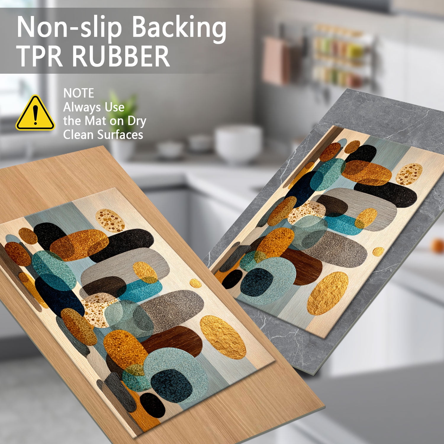 Three-Piece Kitchen Rug Set, Abstract Pattern Kitchen Hallway Rug, Soft And Comfortable, Suitable for Sinks, Floors, Entrances, Hallways, Bathrooms