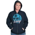thumbnail image 3 of Lazy Beach Bum Procrastinator Retro Zip Up Hoodie Men's Women's Brisco Brands X, 3 of 6