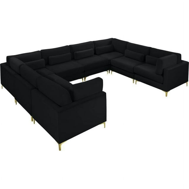 Meridian Furniture Julia Noir Velours Modulaire Sectionnel
