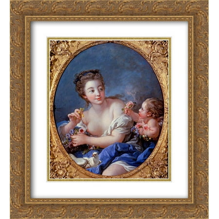 Francois Boucher 2x Matted 20x22 Gold Ornate Framed Art Print 'Venus'