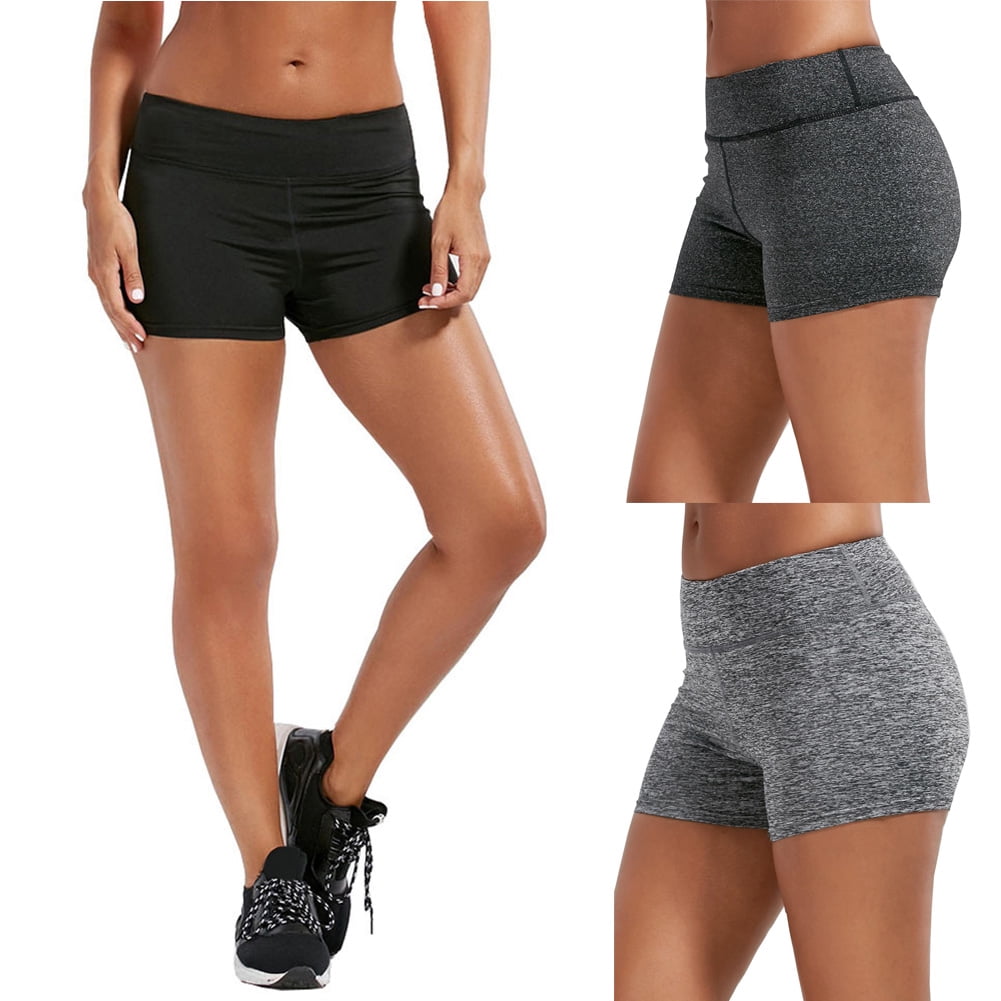 Zeus Women Sporty Solid Color Low Rise Quick Dry Yoga Shorts Mini Pants Hot Pants Walmart