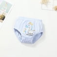 thumbnail image 4 of Povozer Toddler Girls Underwear 3Pcs Multi Packs Brief Underpants Soft Panties(Blue,3-4Y), 4 of 4