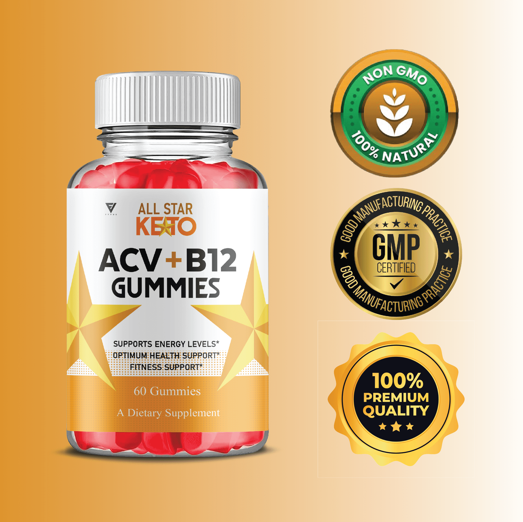 (2 Pack) All Star Keto ACV Gummies, AllStar Advanced Keto ACV Overall Health Formula (120 Gummies)