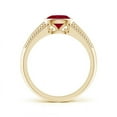 thumbnail image 2 of ANGARA Natural Vintage Inspired Bezel-Set Oval 1 ct Ruby Ring with Grooves in 14K Yellow Gold for Women (Size-7x5mm) | July Birthstone, Anniversary, Jewelry Gift for Women | Natural Ruby Ring, 2 of 8