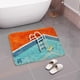 thumbnail image 3 of Alfombra de baño antideslizante y cómoda, felpudo flocado, almohadilla para los pies, felpudos para la puerta del dormitorio Azul, 3 of 9