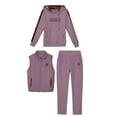 thumbnail image 4 of Women's 3-Piece Tracksuit Set - Hoodie, Padded Vest & Sweatpants with Embroidered Details, Casual Activewear, 4 of 4