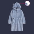 thumbnail image 2 of AnuYalue Women' s Flannel Pajama Dress Robe Fluffy Wearable Blanket Hoodie, 2 of 3