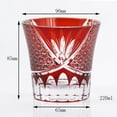 thumbnail image 4 of Bohemian Style Clear Red 240ml Hand-Cut Crystal Glass Cup Edo Kiriko Design Old Fashioned for Whiskey Beer Wine, 4 of 6