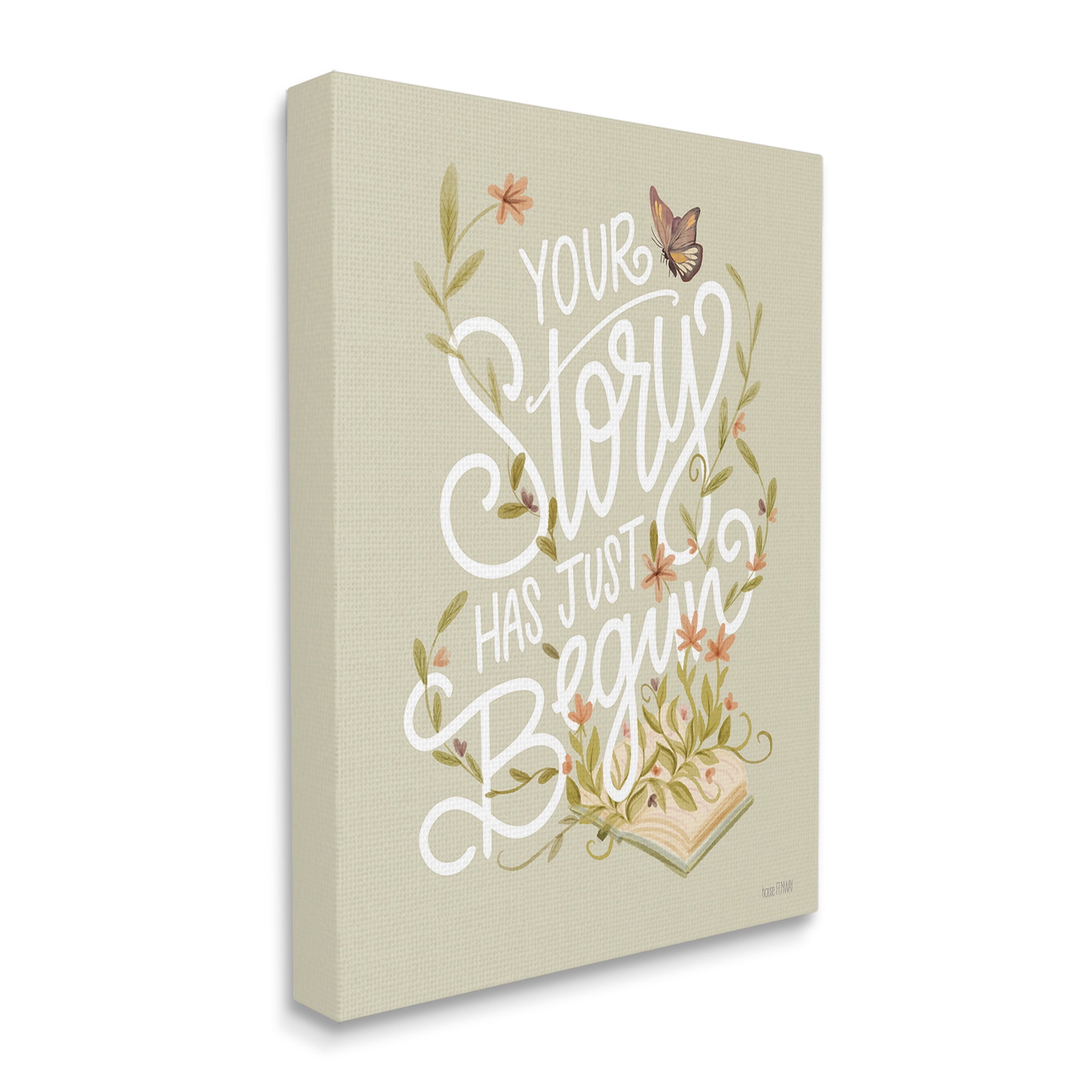 Stupell Industries Your Story Inspirational Botanical & Floral Painting Gallery Wrapped Canvas Art Print Wall Art, 16 x 20