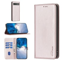 ELEHOLD Wallet Case for Google Pixel 7a, Flip Folio Card Slots Kickstand Magnetic Closure Premium Leather Wallet Case for Google Pixel 7A,Gold