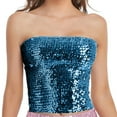 thumbnail image 2 of Womens Sparkle Sequin Tube Top Stretch Fabric Evening Party Wear Bandeau, 2 of 4