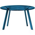 thumbnail image 2 of Compact Round Coffee Table - Modern 4-Leg Design with Black Rubber Feet, Perfect for Small Spaces - Peacock Blue, 2 of 9