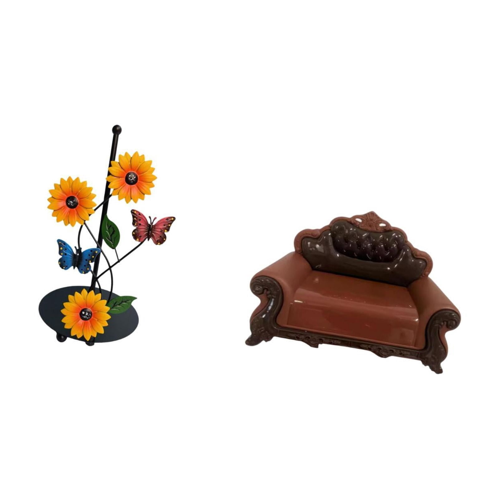 Fiocias Toilet Paper Holder Paper Towel Holder Countertop Kitchen Roll Holder Dollhouse Furniture European Sofa Model Iron Material Convenient Organization Su
