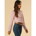 thumbnail image 4 of INSPIRE CHIC Veste Moto Courte en Faux Suède à Col Rabattu pour Femmes, 4 of 6