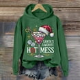 thumbnail image 2 of Fiaer Santa's Favorite Sweatshirt Merry Christmas Sweatshirt Women Funny Wine Glass Graphic Crew Neck Pullover Long Sleeve Loose Fit Tops Green XXL, 2 of 3