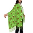 thumbnail image 4 of Lsque dogs on a green background Pattern Women's Traditional Scarf Wrap Tassel Shawl Fringes Neck Head Shawl Retro Scarf, 4 of 8