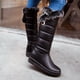 thumbnail image 5 of Botas de mujer Hebilla de metal Grueso Fleece Slip-on Plataforma Tacón medio Color sólido Invierno Cálido Botas de nieve hasta la rodilla Wmkox8yii  ghj2425, 5 of 5