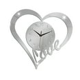 thumbnail image 3 of Reloj de pared con forma de corazón, reloj de , regalo para el hogar, decoración colgante, silencioso, sin , para fiestas, cafeterías, salas Plata, 3 of 8