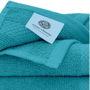 White Classic Hotel Collection Luxury 8-Piece 100% Turkish Cotton Towel Set, Aqua