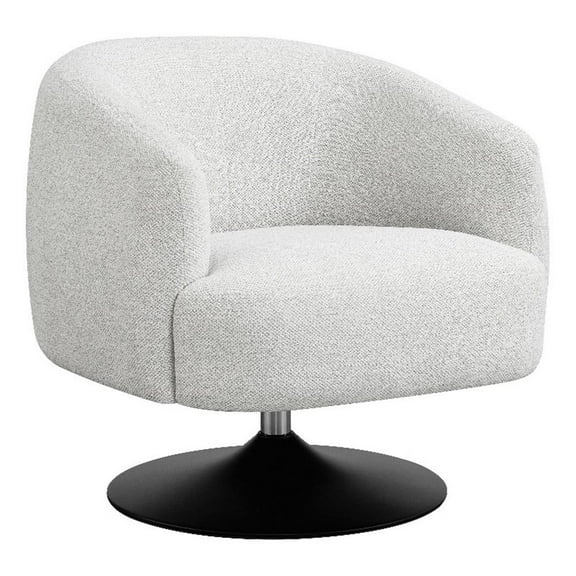 Dave Upholstered Barrel Back Swivel Club Chair Beige