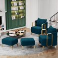 thumbnail image 3 of Apeaka Accent Chair with Ottoman,Velvet Upholstered Living Room Chairs Reading Single Sofa Chair, 3 of 5