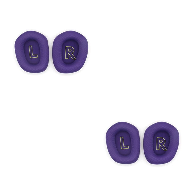Tholdsy 2 piezas Cojín para auriculares Auriculares montados en la cabeza Esponja Aislamiento de ruido Auriculares Malla transpirable Orejeras Violeta 2piezas