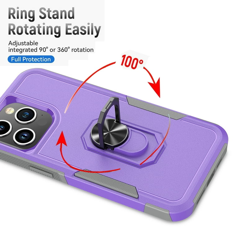 Wollony Compatible with iPhone 15 Pro Square Case, Luxury Elegant Phone  Case with Kickstand Ring Stand for Women Girls Soft TPU Metal Shockproof