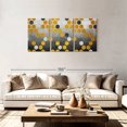 thumbnail image 2 of Elephant Stock Abstract Geometric Hexagons Wall Art - Horizontal Multi Panel Canvas - Living Room Wall Decor - Abstract Multi Panel - Orange And Gold Decor - 74" x 36", 2 of 4