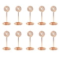 thumbnail image 1 of Baohd 10 Pièces Numéro de Table Stand Forme Ronde en Métal Commode Porte-Cartes Centres de Pièces Pince à Papier Décoration de Mariage Décor de Table Ronde Or rose, 1 of 5