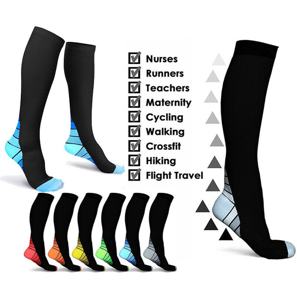 Knee High Compression Stockings 6 Pairs Compression Socks Women Men 15-20mmHg 