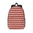 thumbnail image 1 of Easygdp Red and Brown Squares Mochila Ligera de 15 Pulgadas para Estudiantes, Mochila Cómoda para la Escuela y Viajes, Correas Ajustables, 1 of 6