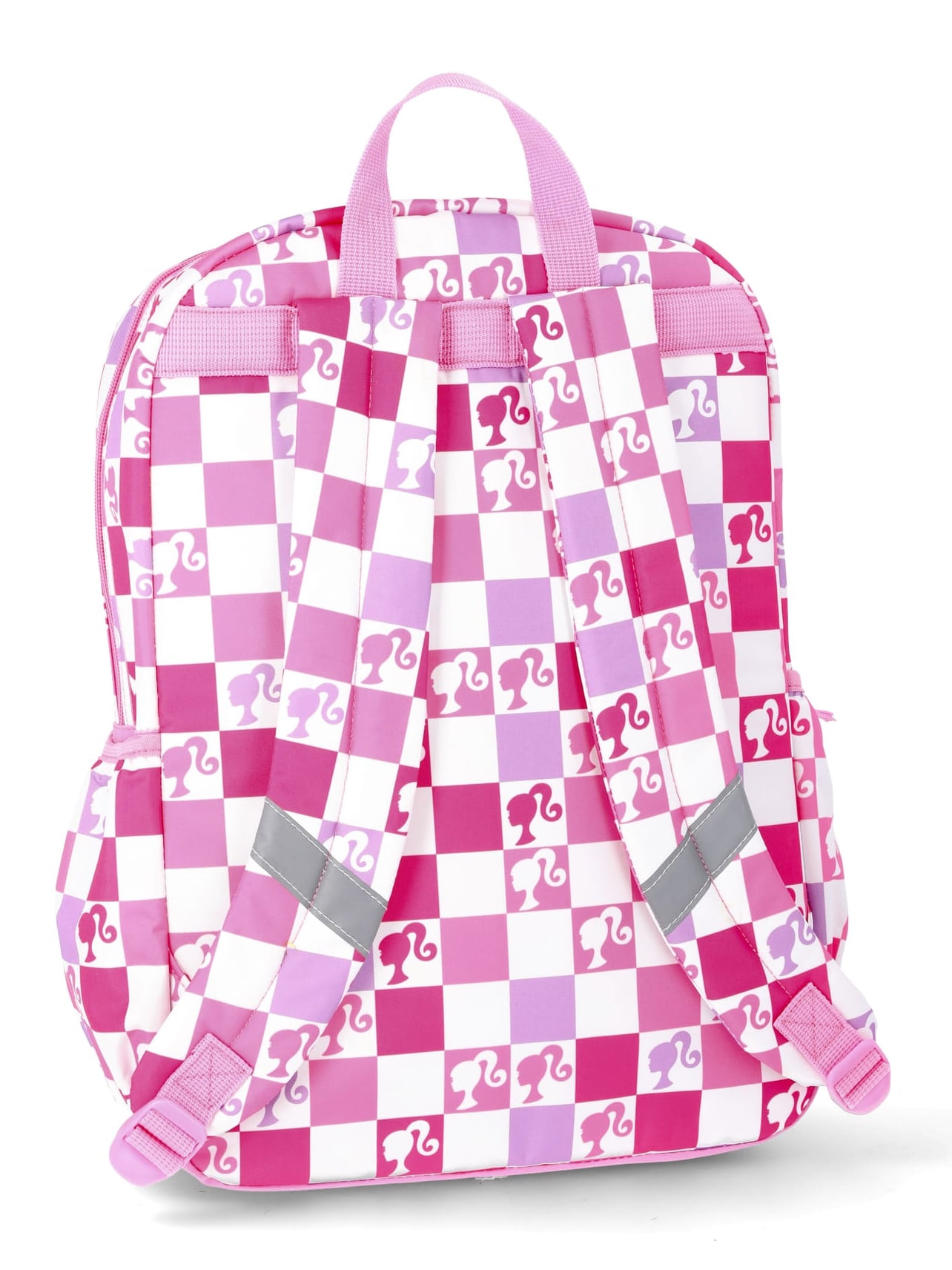 Mattel Barbie "Check It" Girls' 17" Backpack and Keychain, Pink Checkered