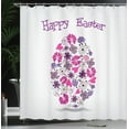 thumbnail image 3 of Ambesonne Easter Shower Curtain, Holiday Flowers, 69"Wx75"L, Purple Pink Black, 3 of 4