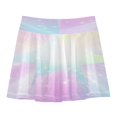 thumbnail image 2 of Girls' Skorts Elastic Waist Skorts with Inner Shorts Athletic Workout Shorts Skirts Rainbow Gradient Stars X-Large, 2 of 9