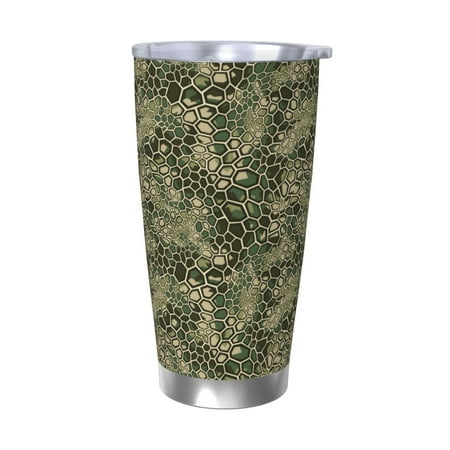 

Zeuib Green Snake Skin Printed 20oz Stainless Steel Insulated Car Cup Stainless Steel Thermal Cup Vacuum Insulated Leak-proof Travel Mug Cup-Without Straw