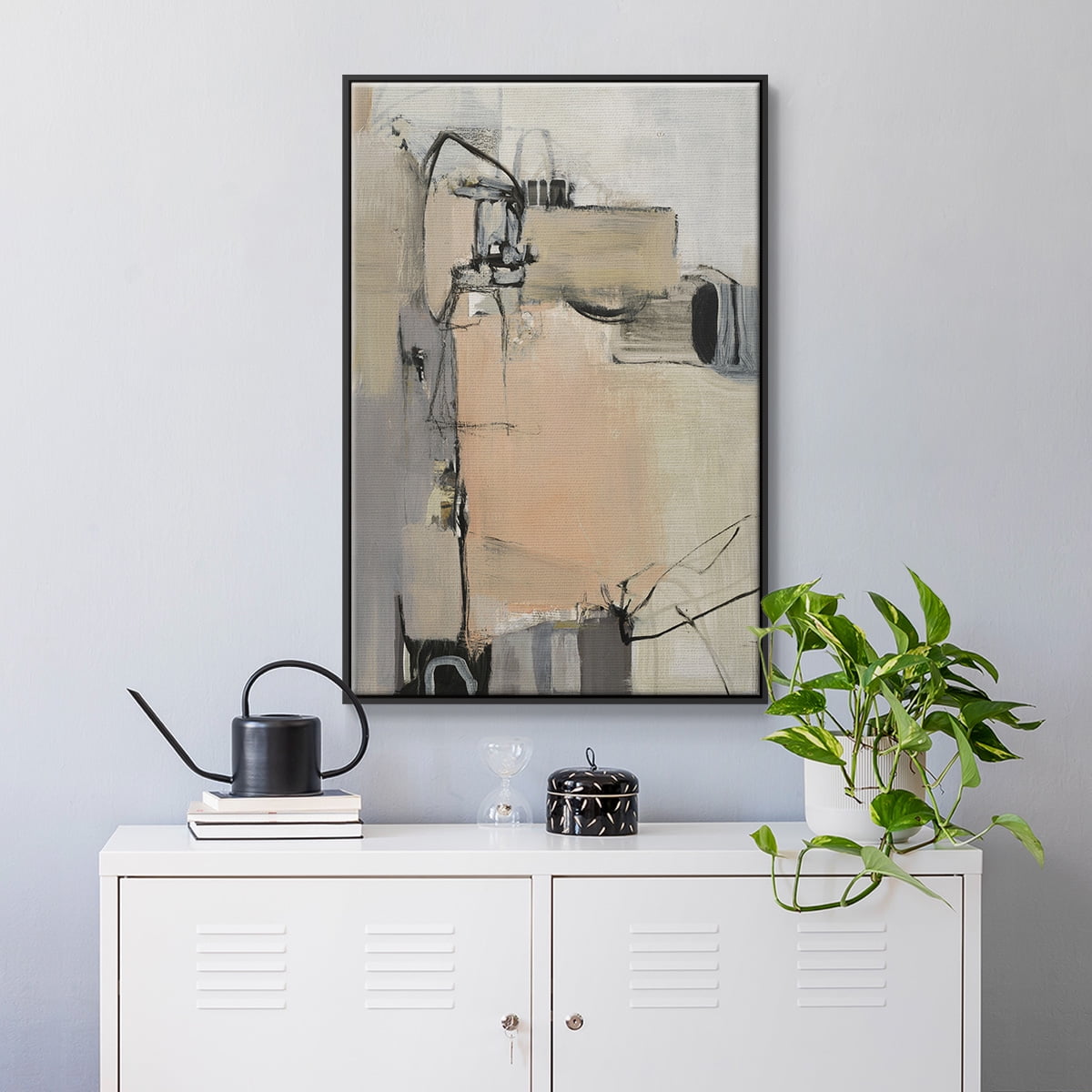 Sandstone Framed Premium Gallery Wrapped Canvas - Ready to Hang - 25 x 37 - Black Floating Frame