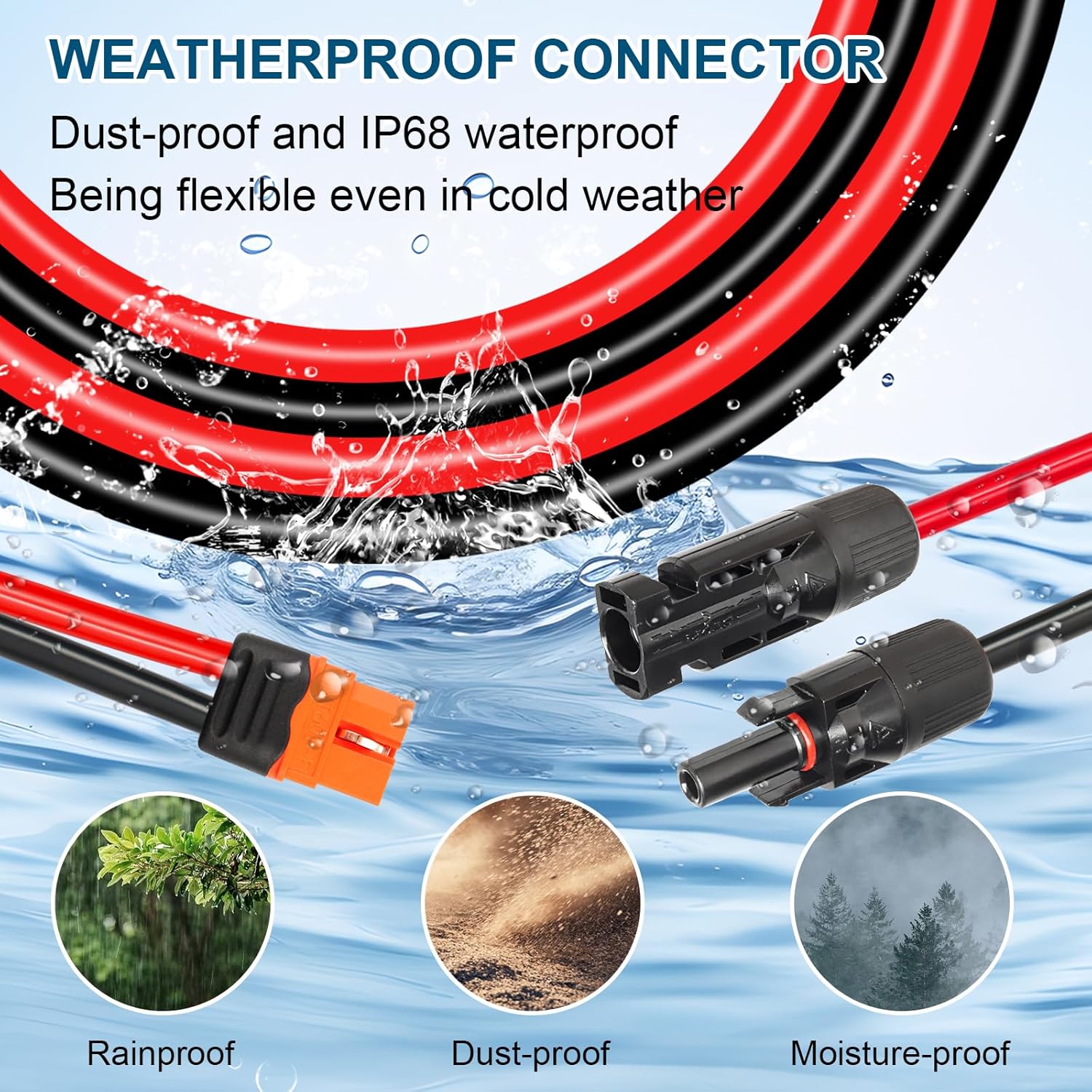 MOOKEERF 12AWG Solar to XT60i Cable 20FT