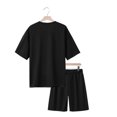 thumbnail image 6 of Afdoent Mens Two Piece Outfits Men's Casual Short Sleeve Round Neck Suit Set Comfortable Summer Spring Outfit Lightweight Breathable Summer Beach Vacation Outfits, 6 of 9