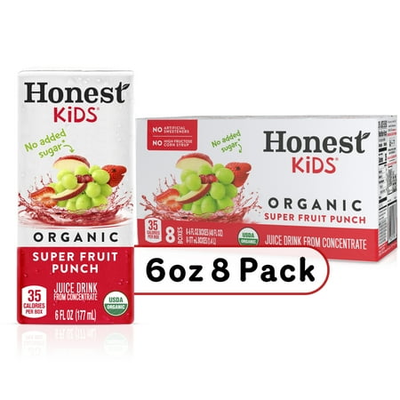 Honest Kids Organic Super Fruit Punch Juice  6 fl oz  8 Juice Boxes