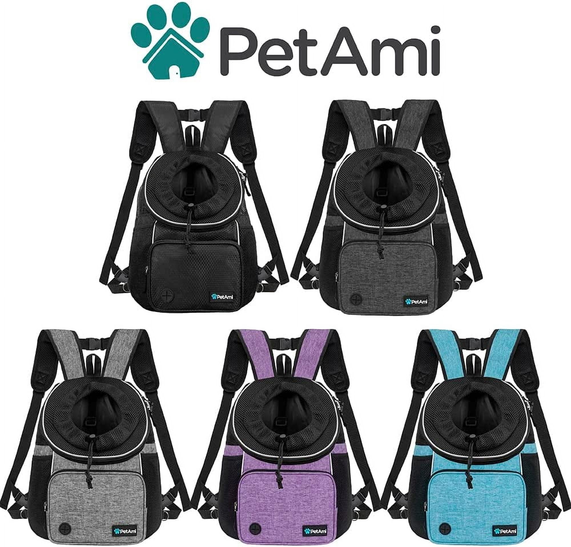 Adjustable Dog & Cat Chest Carrier Backpack, Ventilated for Hiking, Camping & Travel, Max 10 lbs, Black